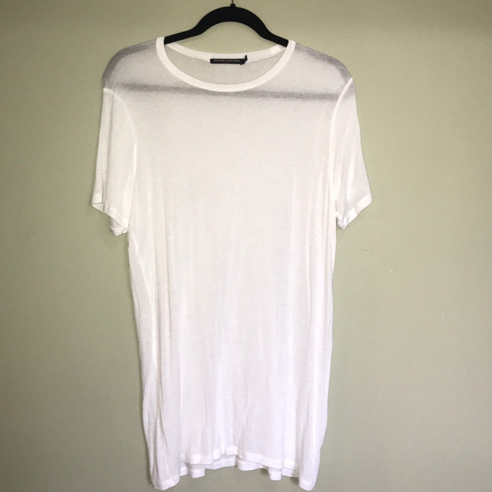 White T-shirt Dress-Brandy Melville